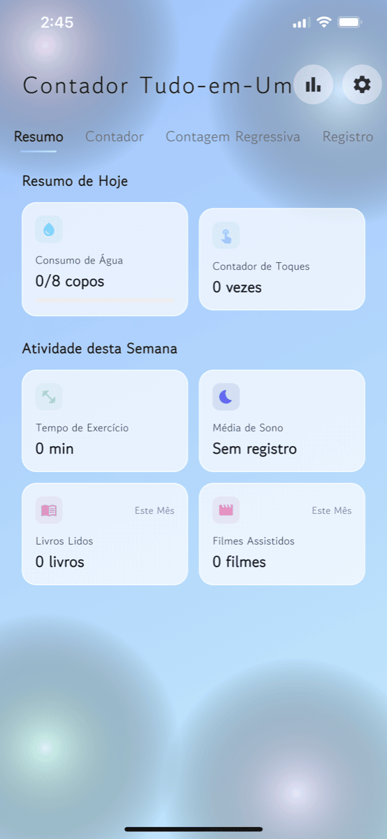 Captura de tela do Contador Tudo-em-Um