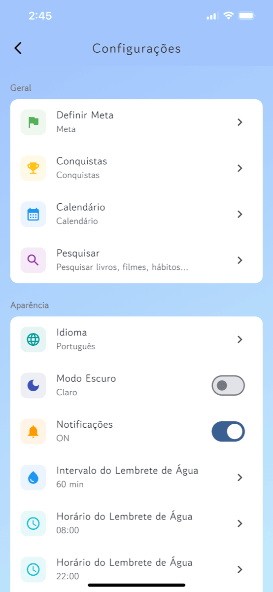 Configura&ccedil;&otilde;es