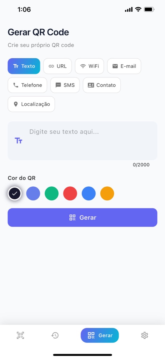 Tela de Criação