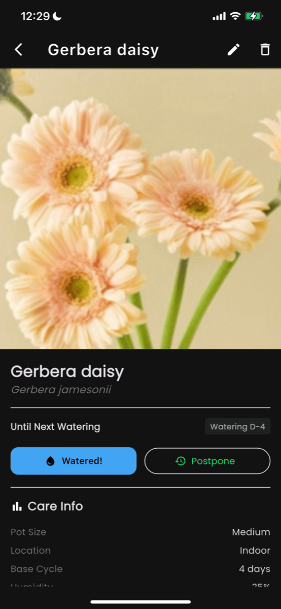 Plant Detail Screen