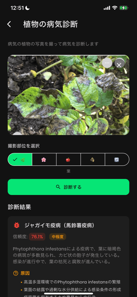 病気診断画面