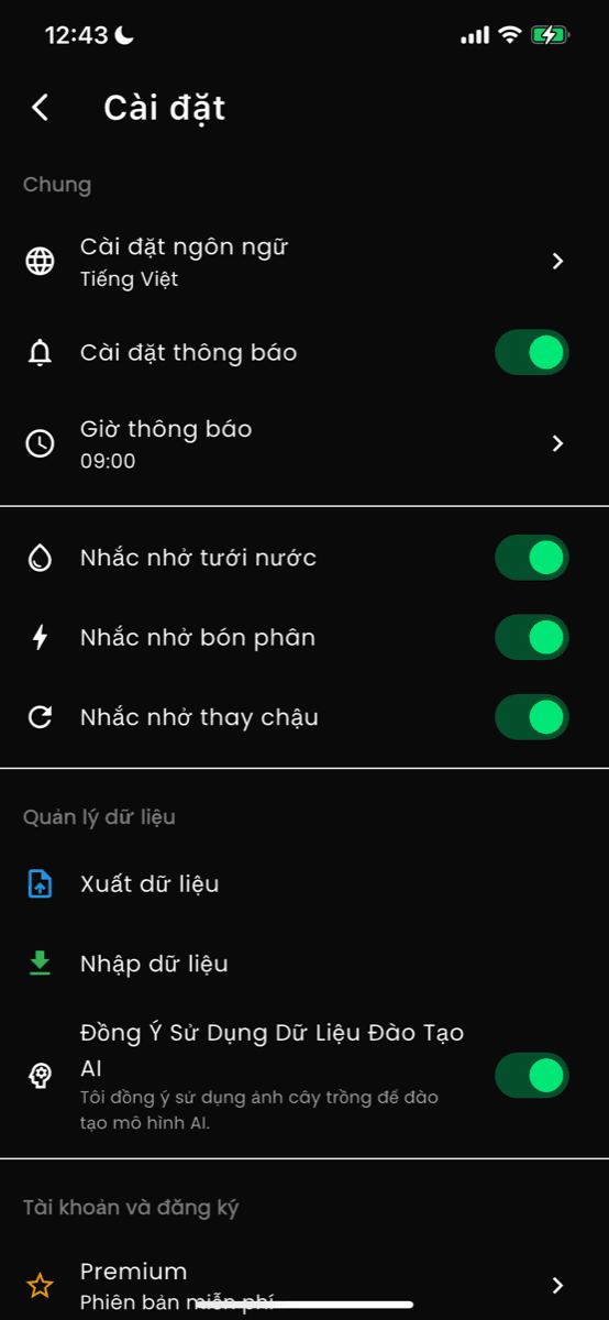 Cài đặt